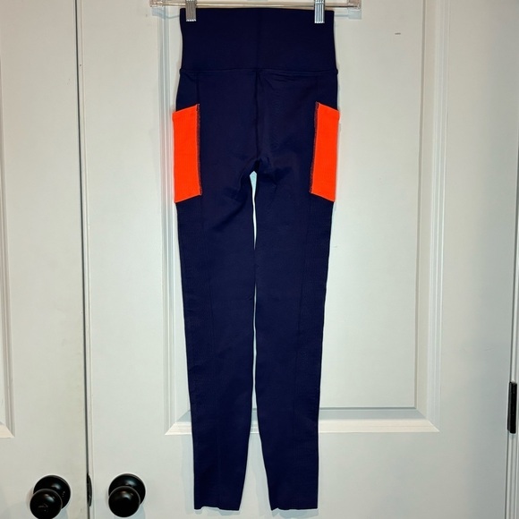 Fabletics ScultKnit High Rise Legging Sports Bra Set Blue Orange XS/S - Picture 8 of 10
